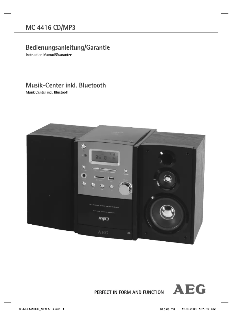 Image de la première page du manuel de l'appareil MC 4416 CD/MP3