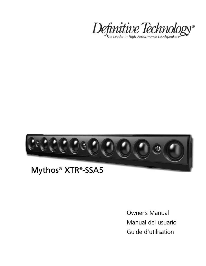 Image de la première page du manuel de l'appareil Mythos XTR-SSA5