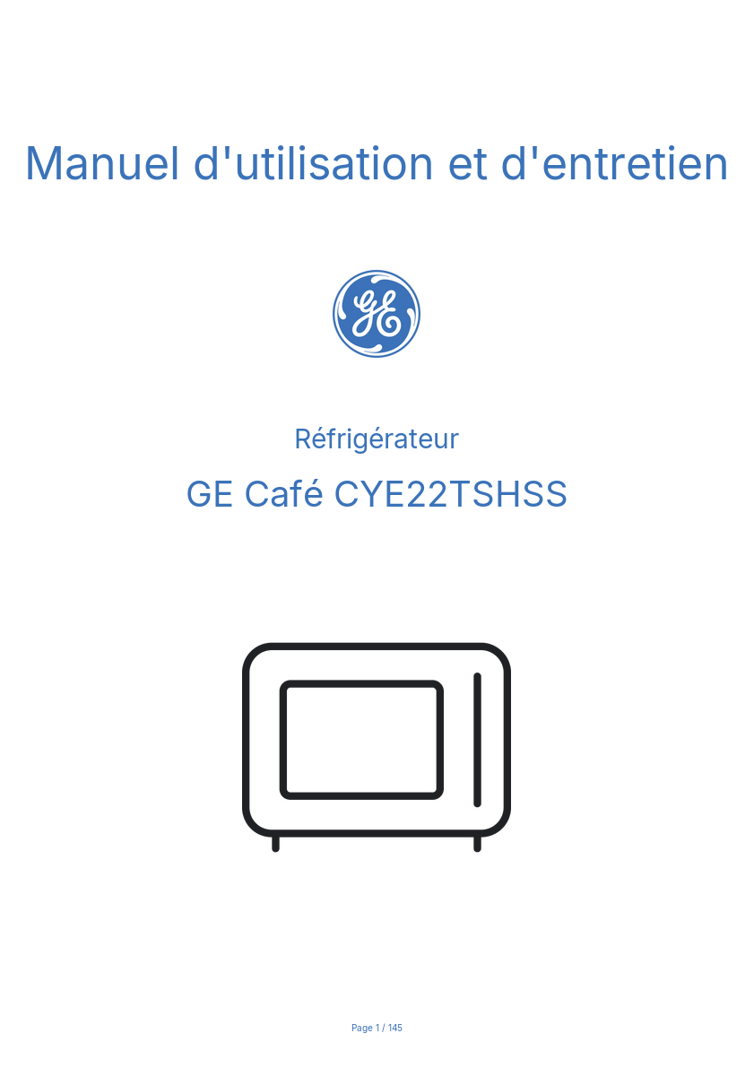 Image de la première page du manuel de l'appareil Café CYE22TSHSS