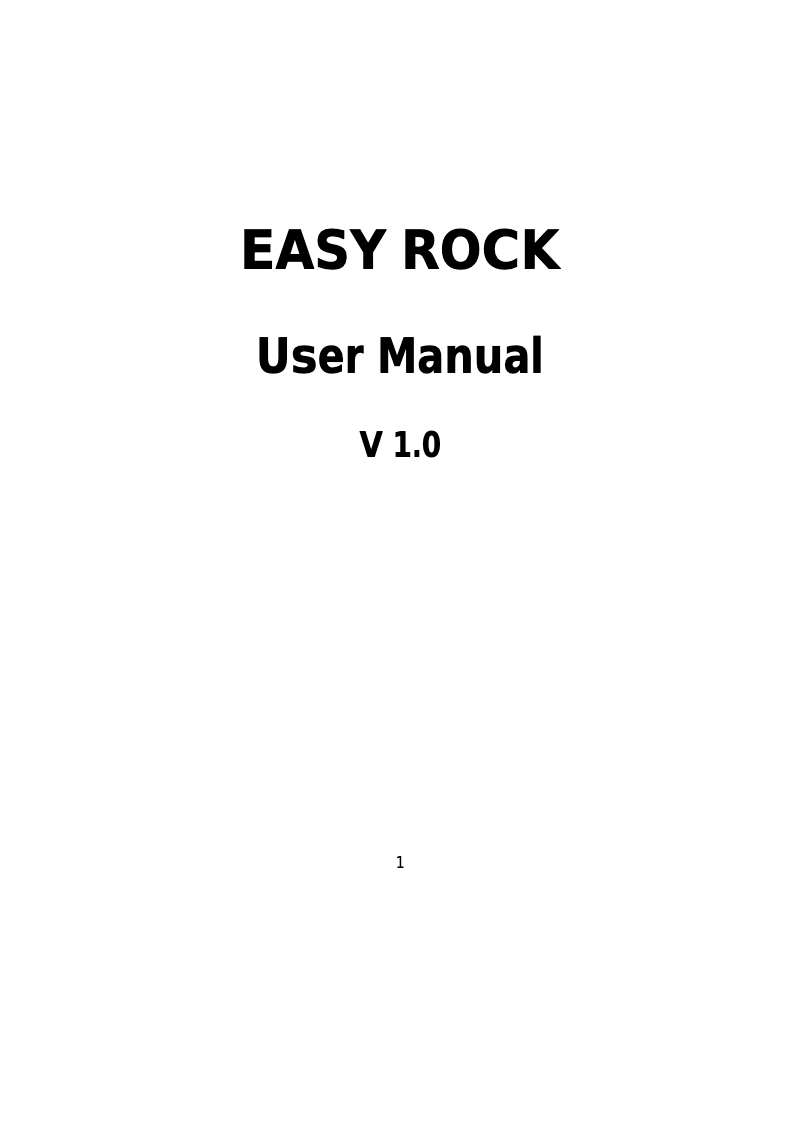 Image de la première page du manuel de l'appareil EasyRock Nero
