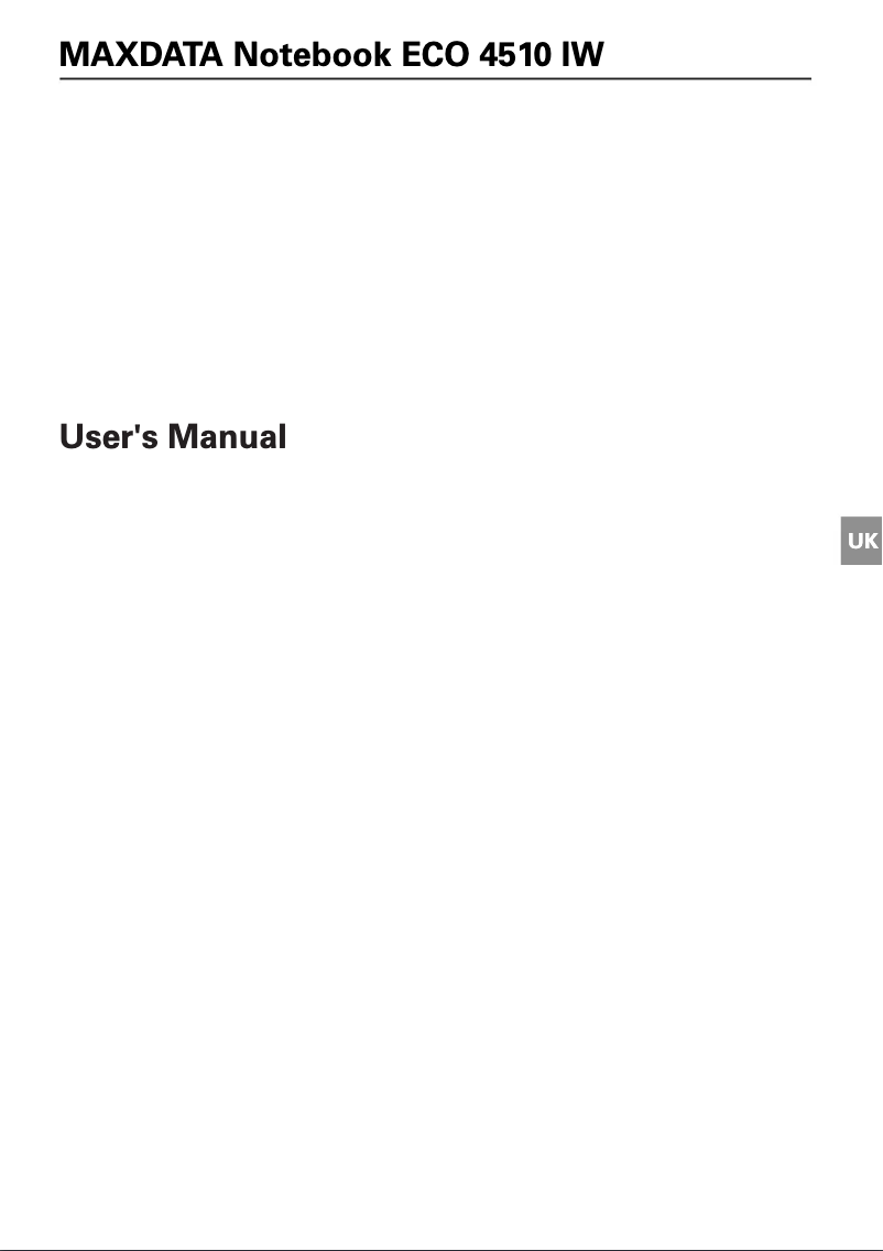 Página 1 del manual Manual de usuario Maxdata ECO 4510 IW