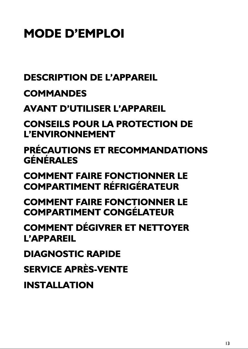 Image de la première page du manuel de l'appareil Kri 1804 a