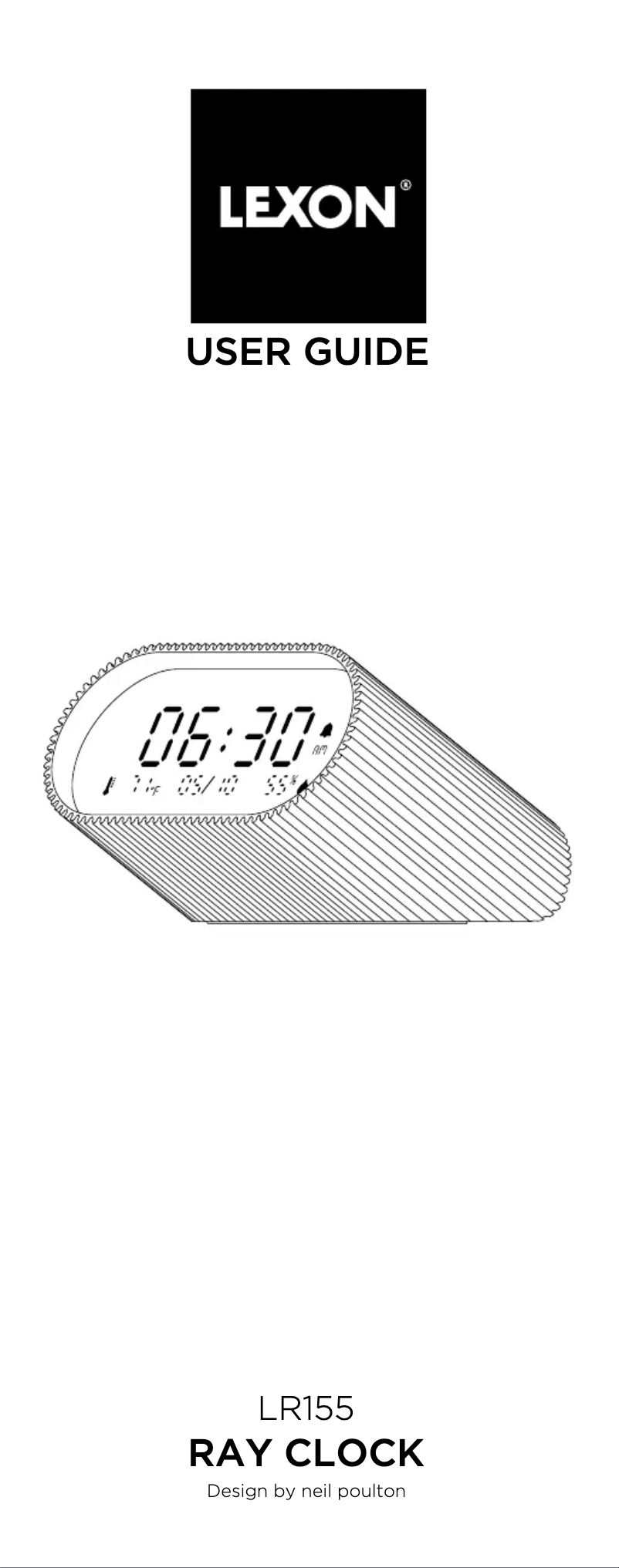 Page n°1 - Manuel utilisateur Lexon Ray Clock