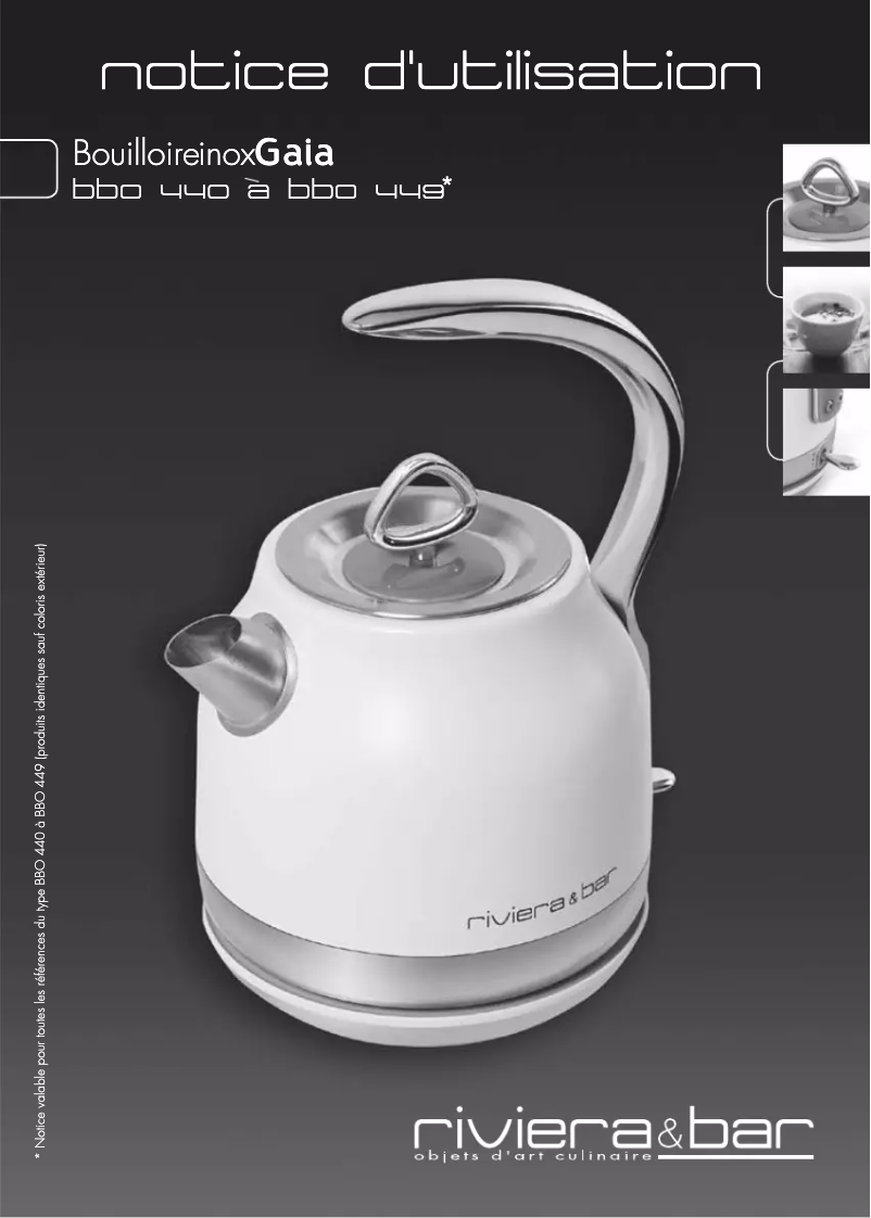 Page 1 de la notice Manuel utilisateur Riviera & Bar Gaia BBO440