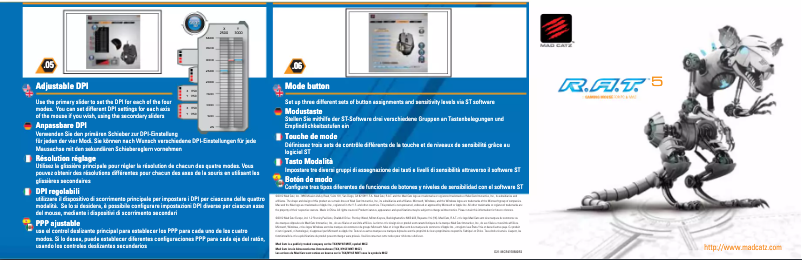 Page 1 de la notice Manuel utilisateur Mad Catz R.A.T. 5