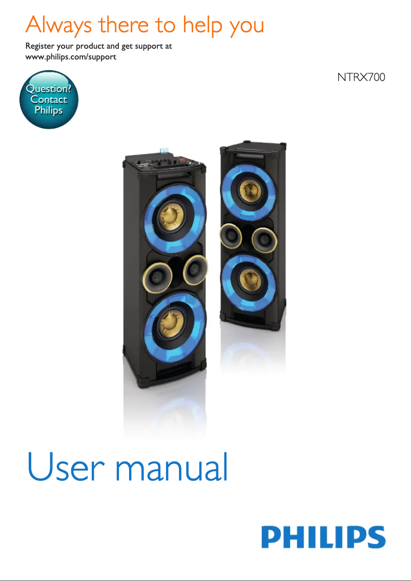 Page n°1 - Manuel utilisateur Philips NTRX700X