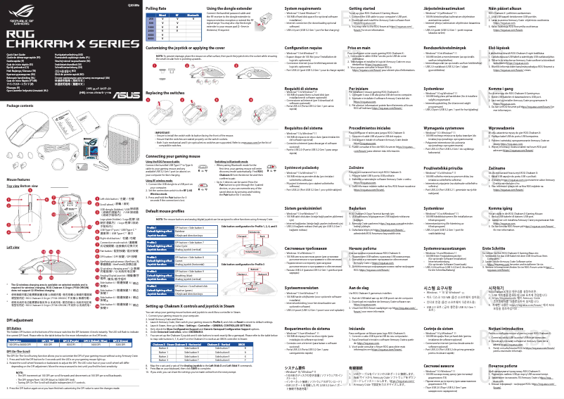 Image de la première page du manuel de l'appareil ROG Chakram X Origin