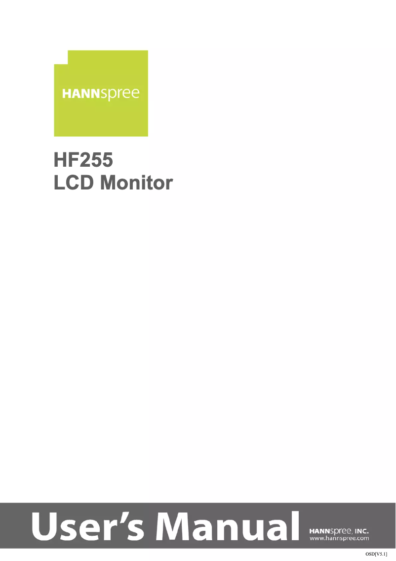 Page 1 de la notice Manuel utilisateur Hanns.G HF255DPB