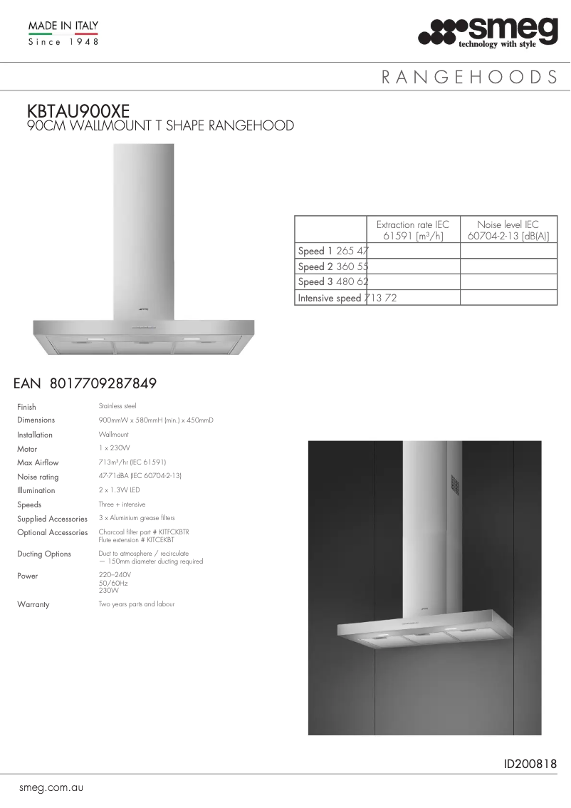 Image de la première page du manuel de l'appareil KBTAU900XE