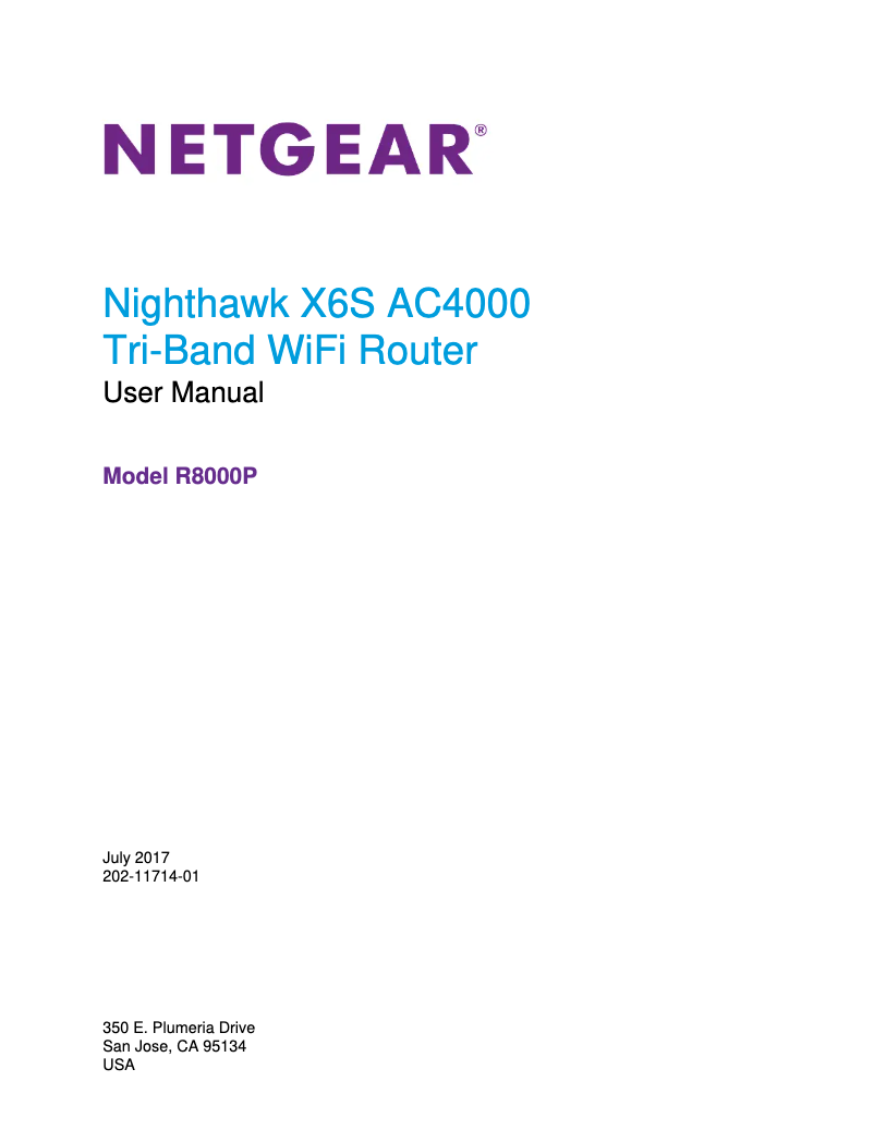 Page 1 de la notice Manuel utilisateur Netgear Nighthawk X6s R8000P