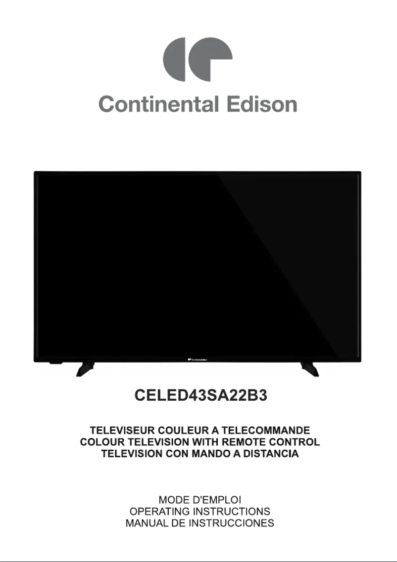 Page n°1 - Manuel utilisateur Continental Edison CELED43SA22B3