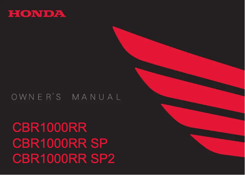 Página 1 del manual Manual de usuario Honda Fireblade CBR1000RR (2017)