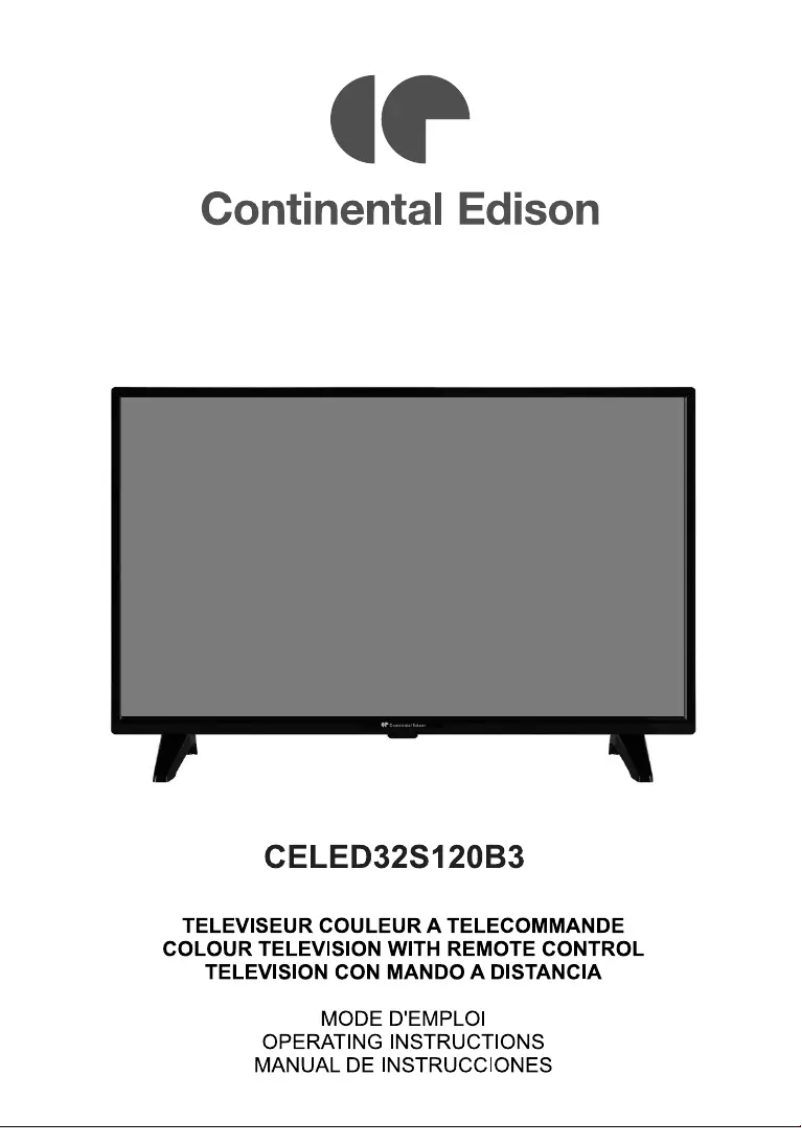Page n°1 - Manuel utilisateur Continental Edison CELED32S120B3