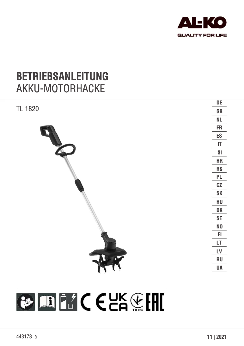 Image de la première page du manuel de l'appareil Tl 1820