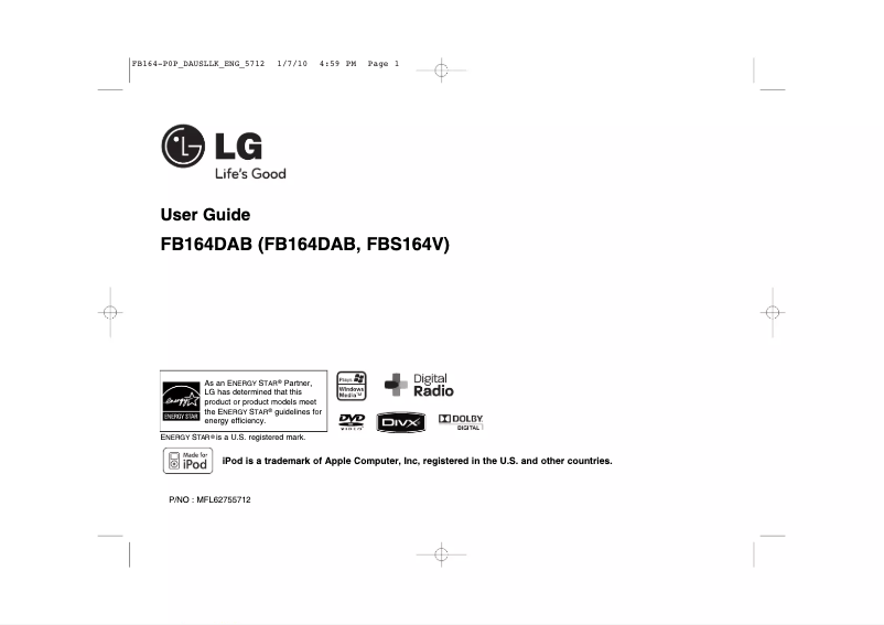 Image de la première page du manuel de l'appareil FB164DAB