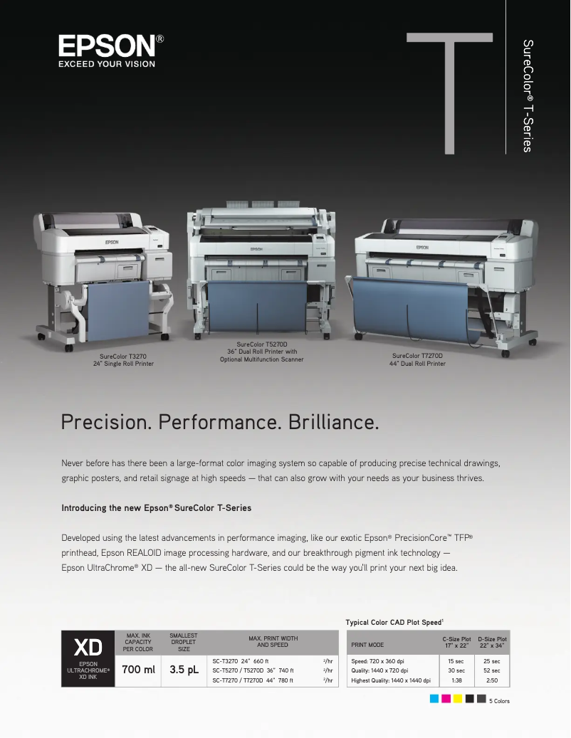 Page 1 de la notice Brochure Epson SureColor T5270D