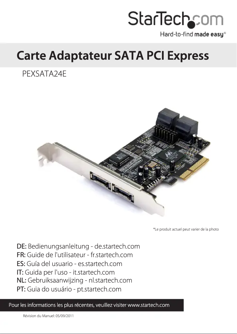 Page 1 de la notice Manuel utilisateur StarTech.com PEXSATA24E