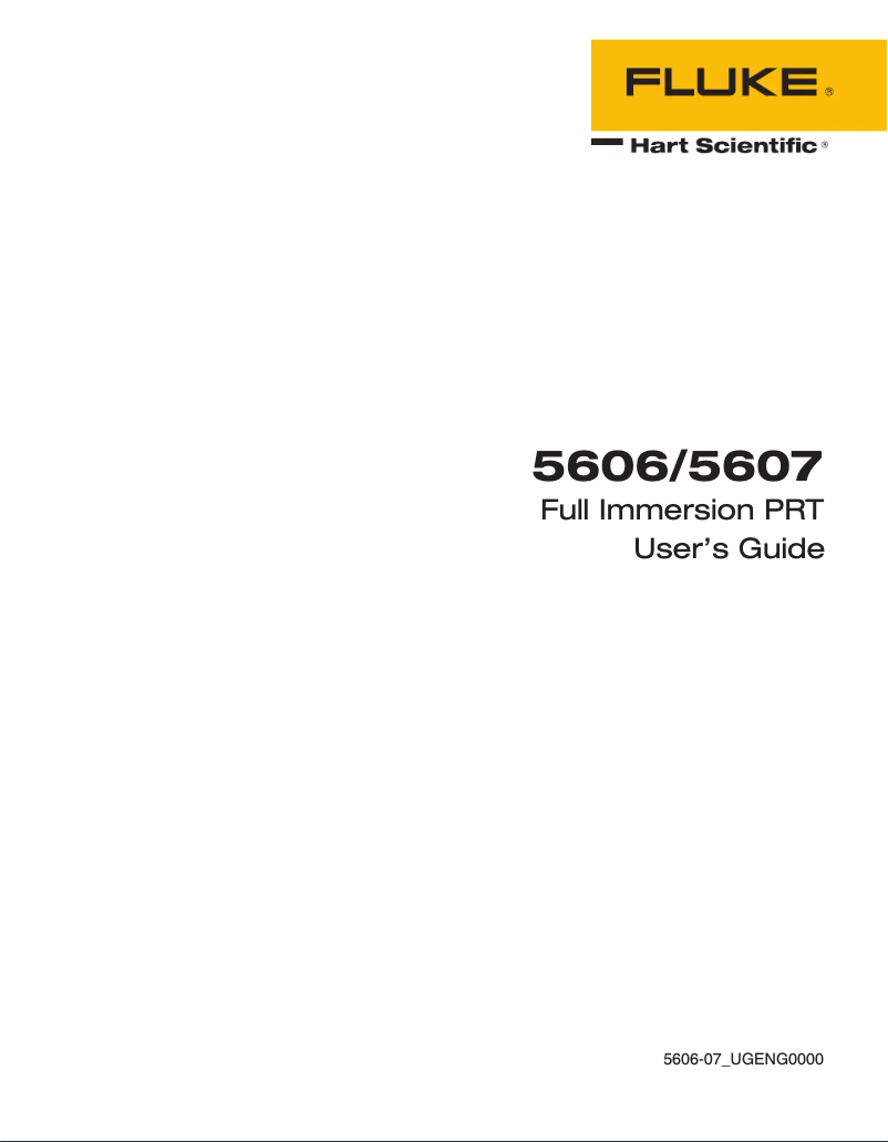 Page 1 de la notice Manuel utilisateur Fluke 5606