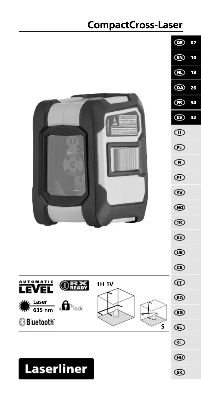 First page image of the manual for CompactCross-Laser