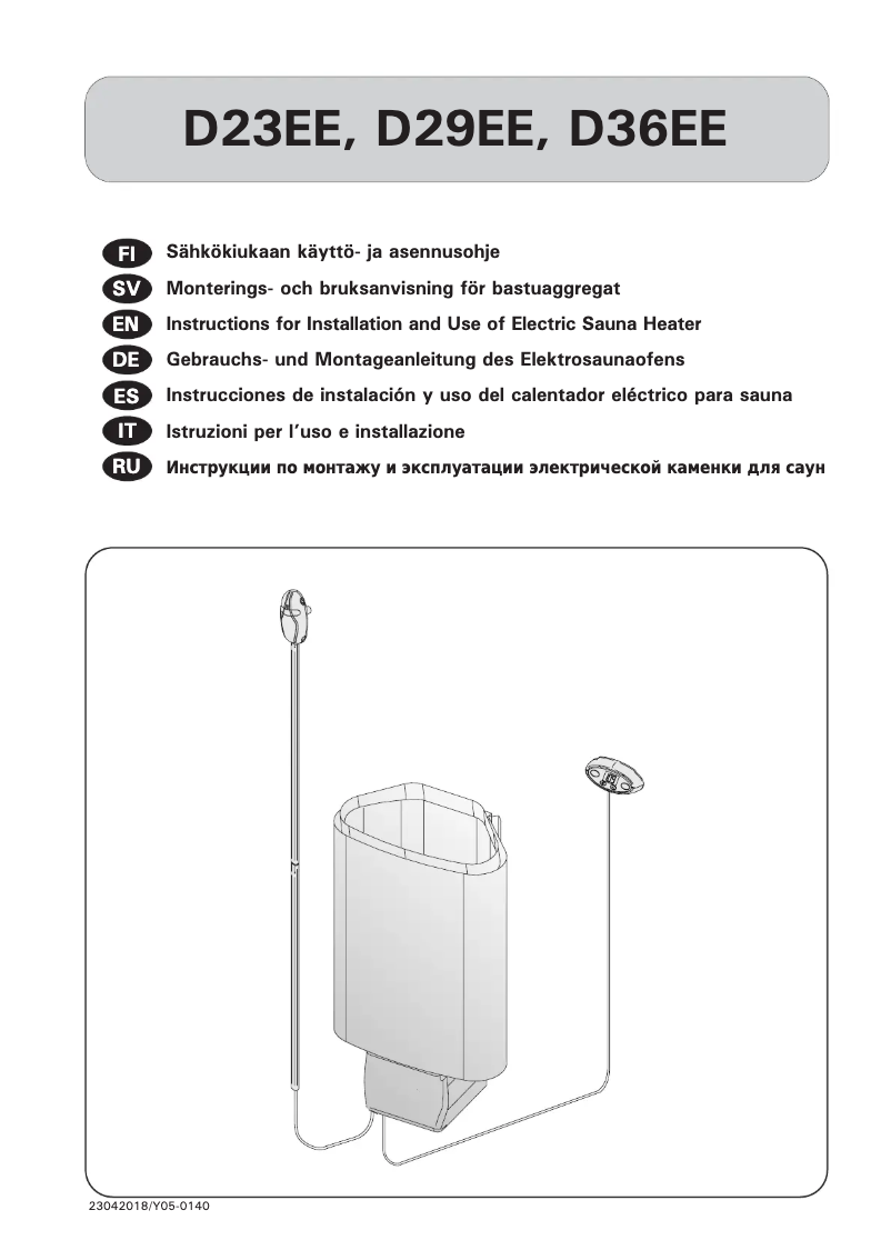 Page 1 de la notice Manuel utilisateur Harvia Delta D29EE HDEE290400
