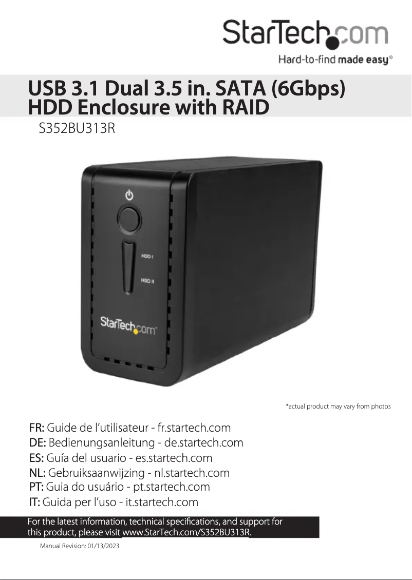 Image de la première page du manuel de l'appareil S352BU313R