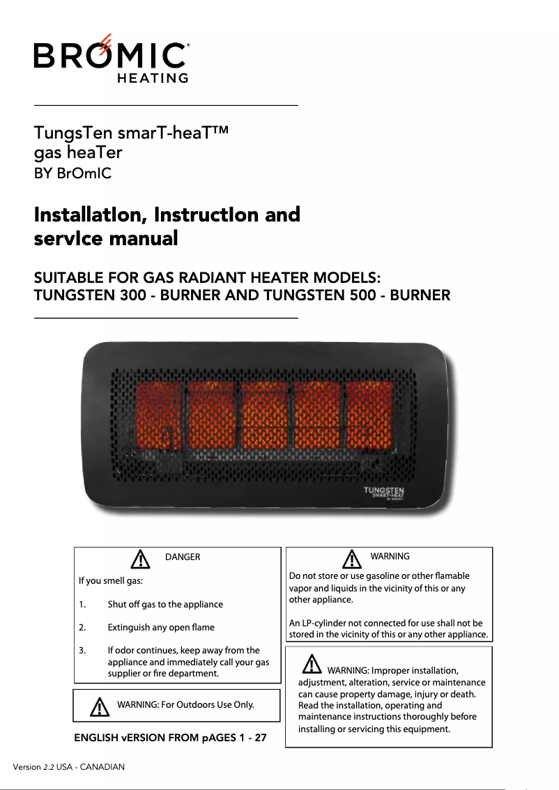 Page n°1 - Manuel utilisateur Bromic BH0210003-1