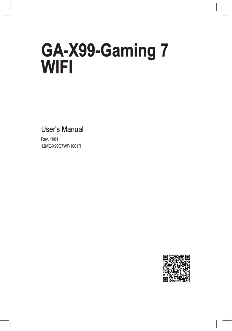 Página 1 del manual Manual de usuario Gigabyte GA-X99-Gaming 7 WIFI