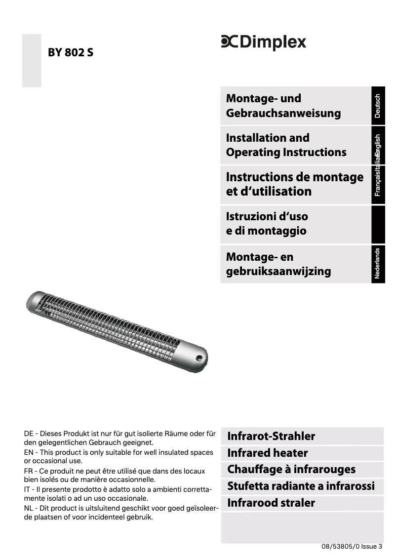 Página 1 del manual Manual de usuario Dimplex BY 802 S