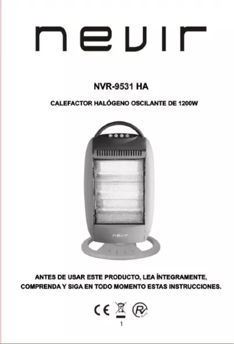 Page n°1 - Manuel utilisateur Nevir NVR-9531 HA