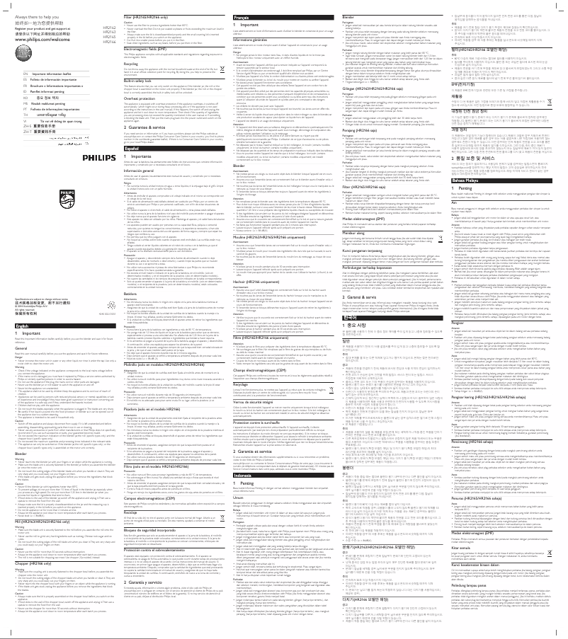 Página 1 del manual Folleto Philips Viva Collection HR2166