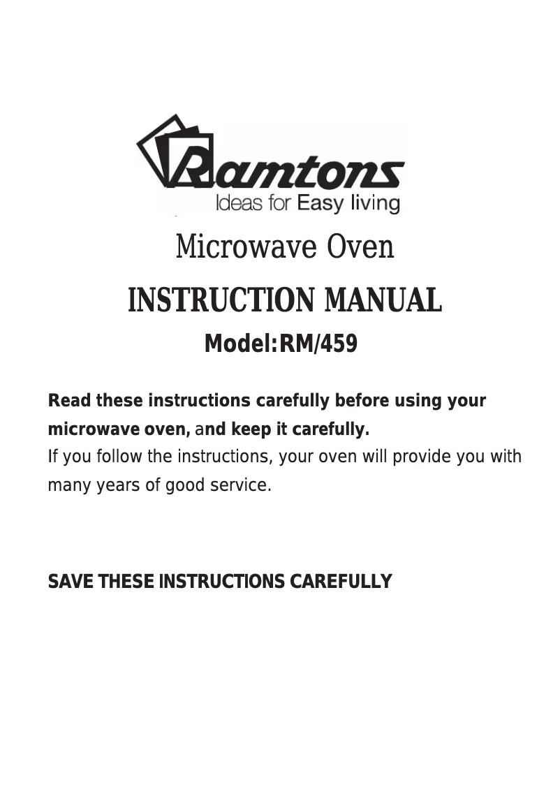 Page 1 de la notice Manuel utilisateur Ramtons RM/459