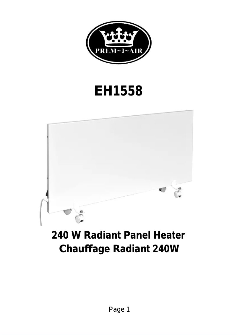 Image de la première page du manuel de l'appareil EH1558