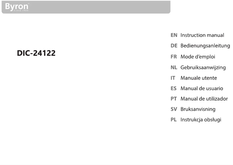 Page 1 de la notice Manuel utilisateur Byron DIC-24122
