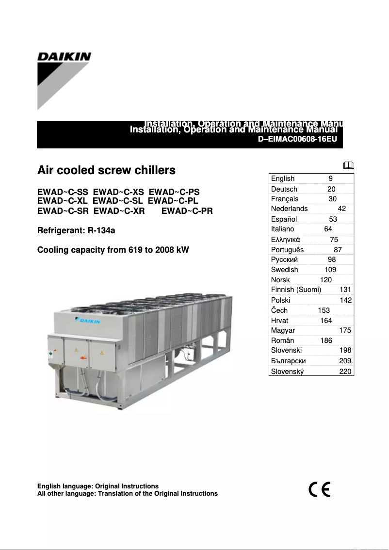 Page n°1 - Manuel utilisateur Daikin EWADC22C-XL