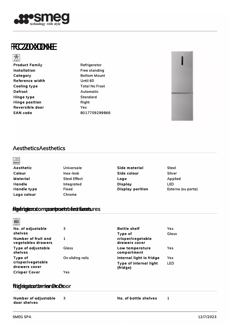 Image de la première page du manuel de l'appareil FC20XDNE