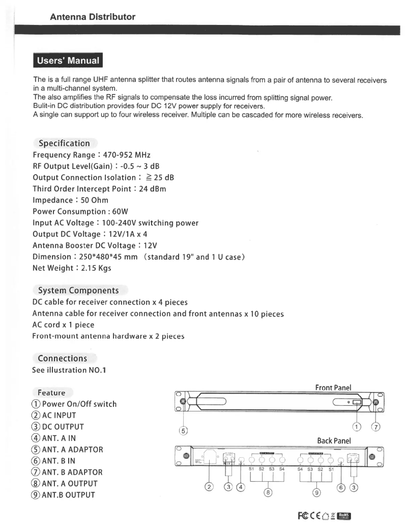 Page 1 de la notice Manuel utilisateur Clockaudio AA 8000