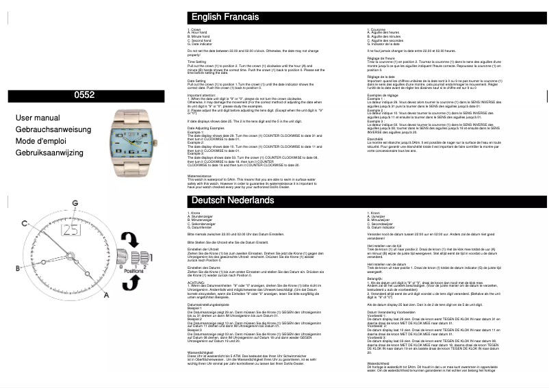 Page n°1 - Manuel utilisateur Davis 0552