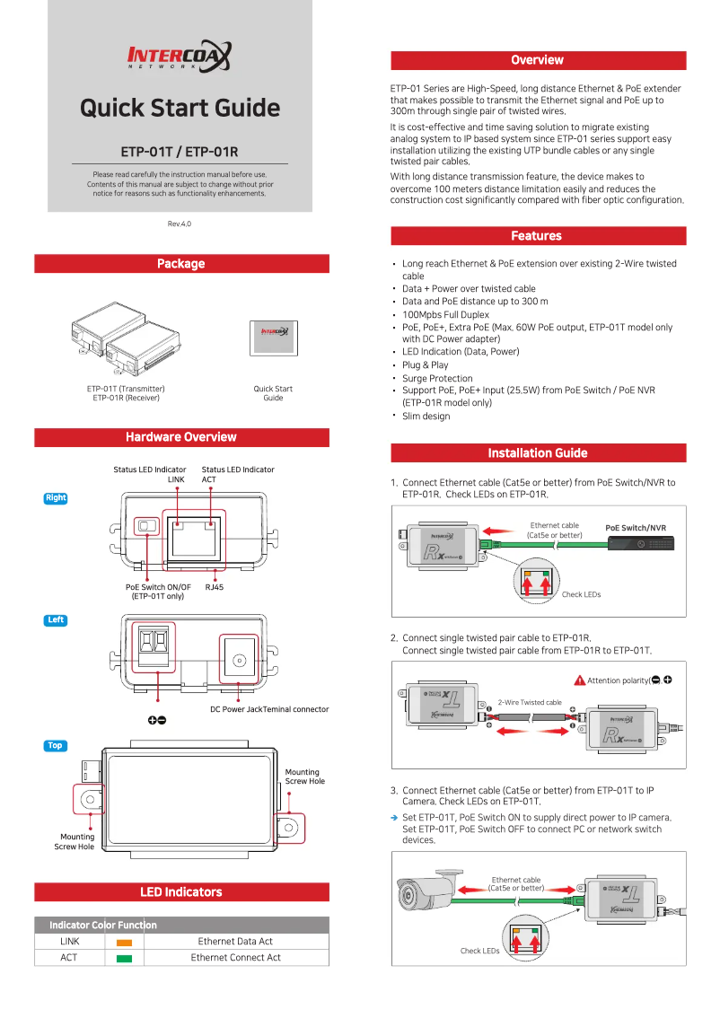 Page 1 de la notice Guide de démarrage rapide Lorex ETP-01