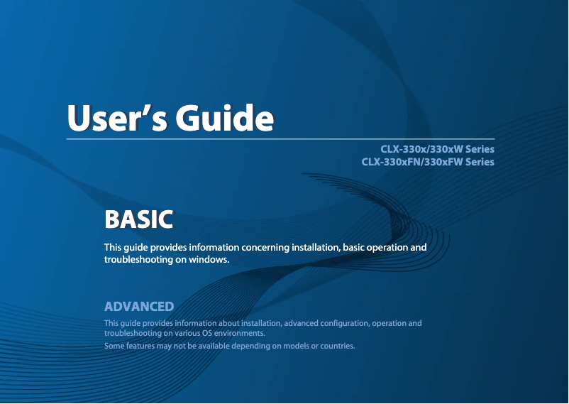 Page n°1 - Manuel utilisateur Samsung CLX-3307W