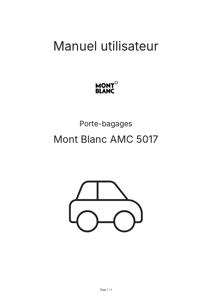 Page n°1 - Manuel utilisateur Mont Blanc AMC 5017