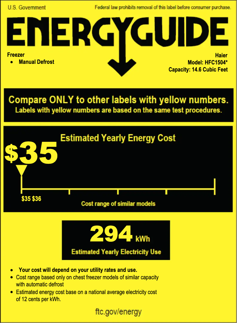 Page n°1 - Label énergétique Haier HFC1504ACW