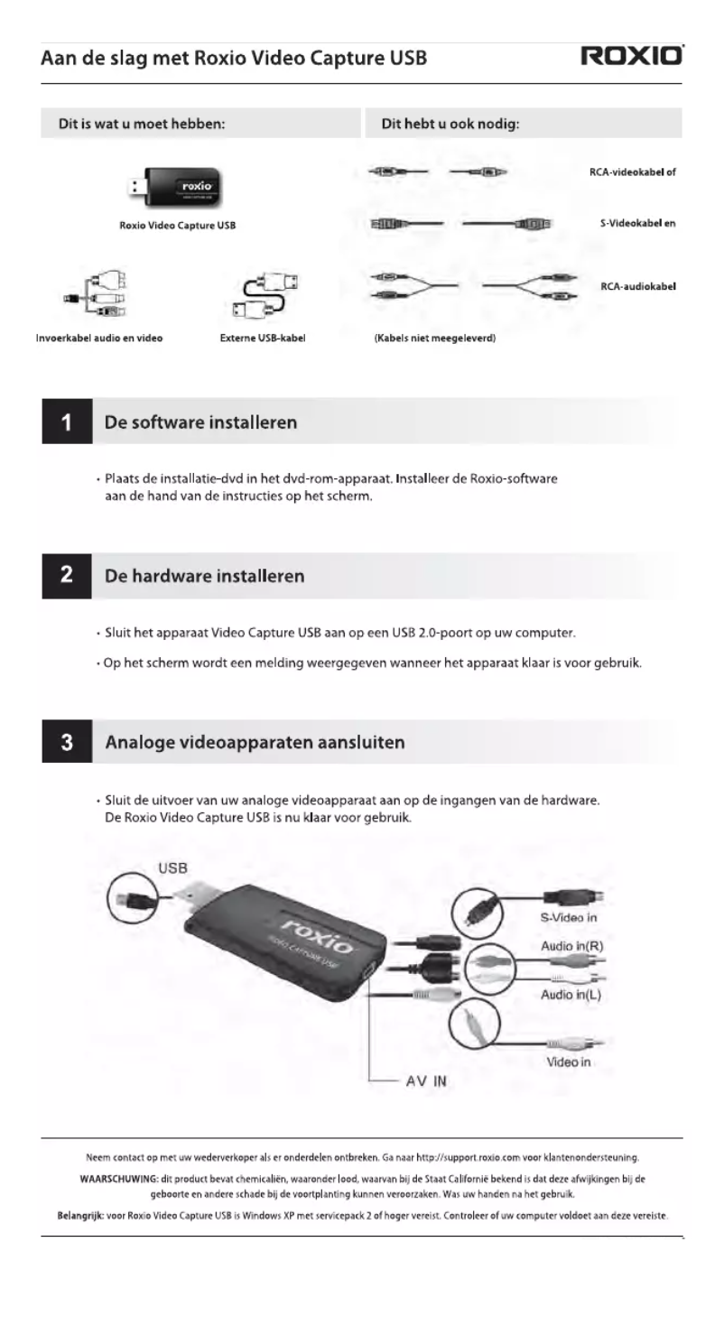 Image de la première page du manuel de l'appareil Video Capture USB