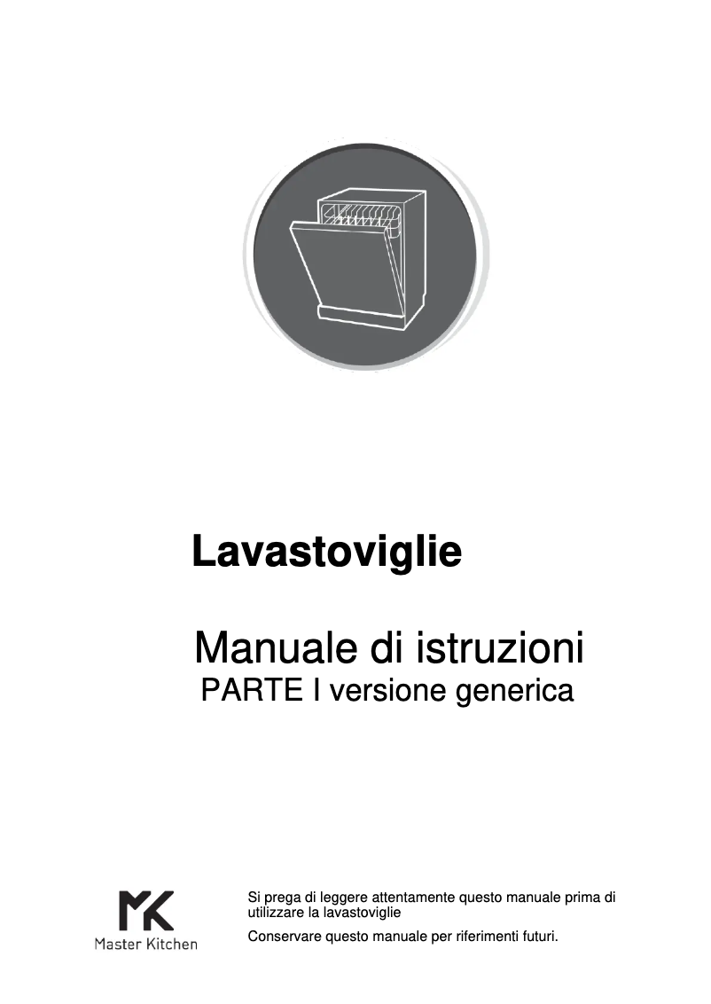 Page 1 de la notice Manuel utilisateur Master Kitchen MKDW FI60514 ESL E