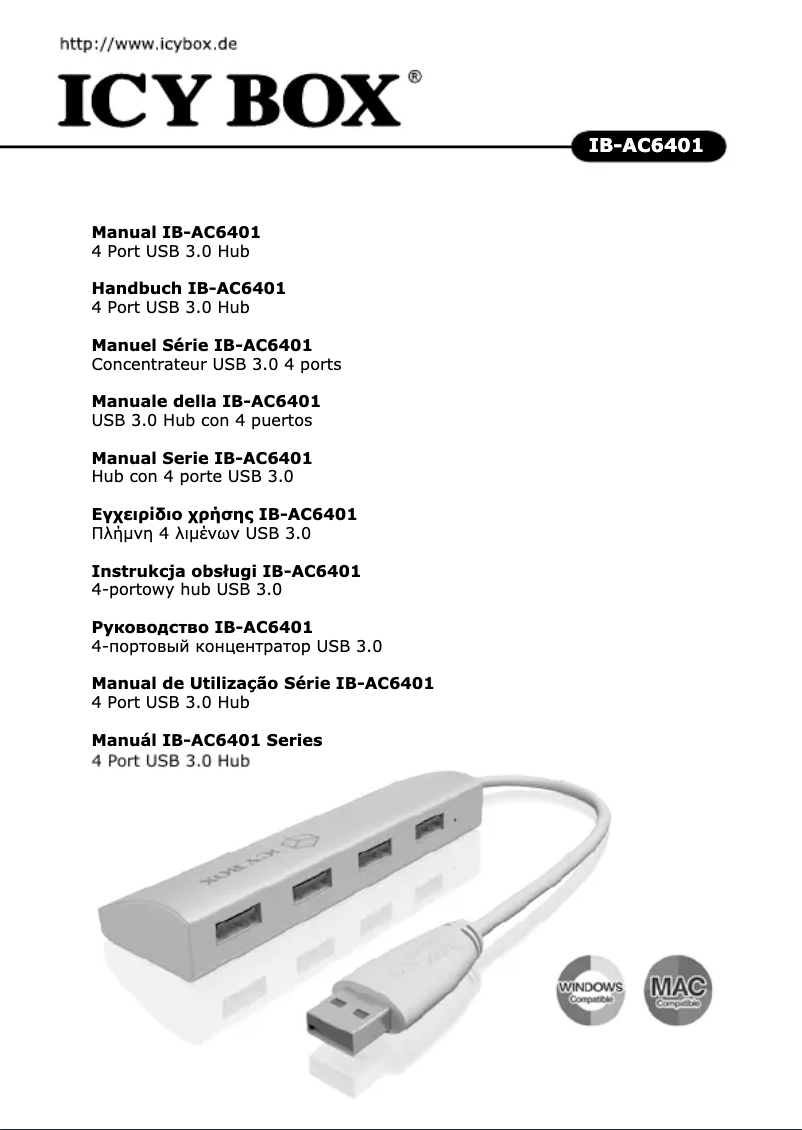 Page 1 de la notice Manuel utilisateur Icy Box IB-AC6401