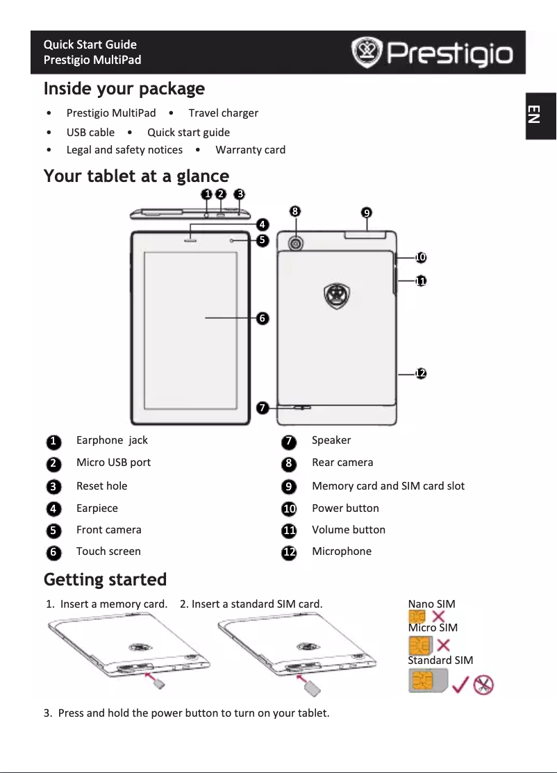 Image de la première page du manuel de l'appareil MultiPad Ranger 7.0