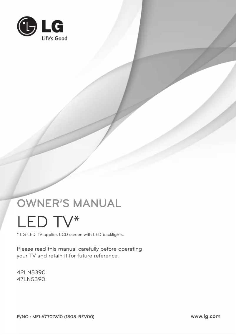 Page 1 de la notice Manuel utilisateur LG 42LN5390