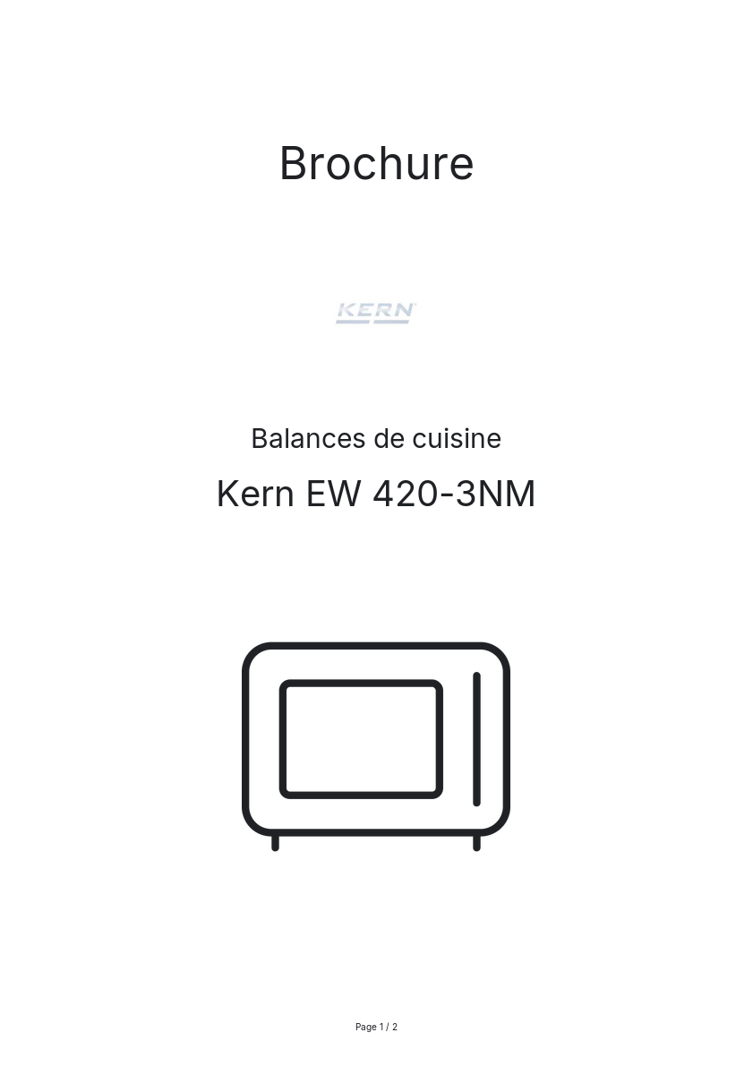 Image de la première page du manuel de l'appareil EW 420-3NM