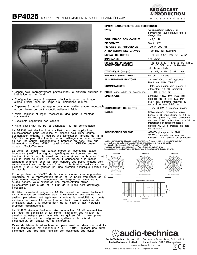 Page n°1 - Guide de démarrage rapide Audio-Technica BP4025
