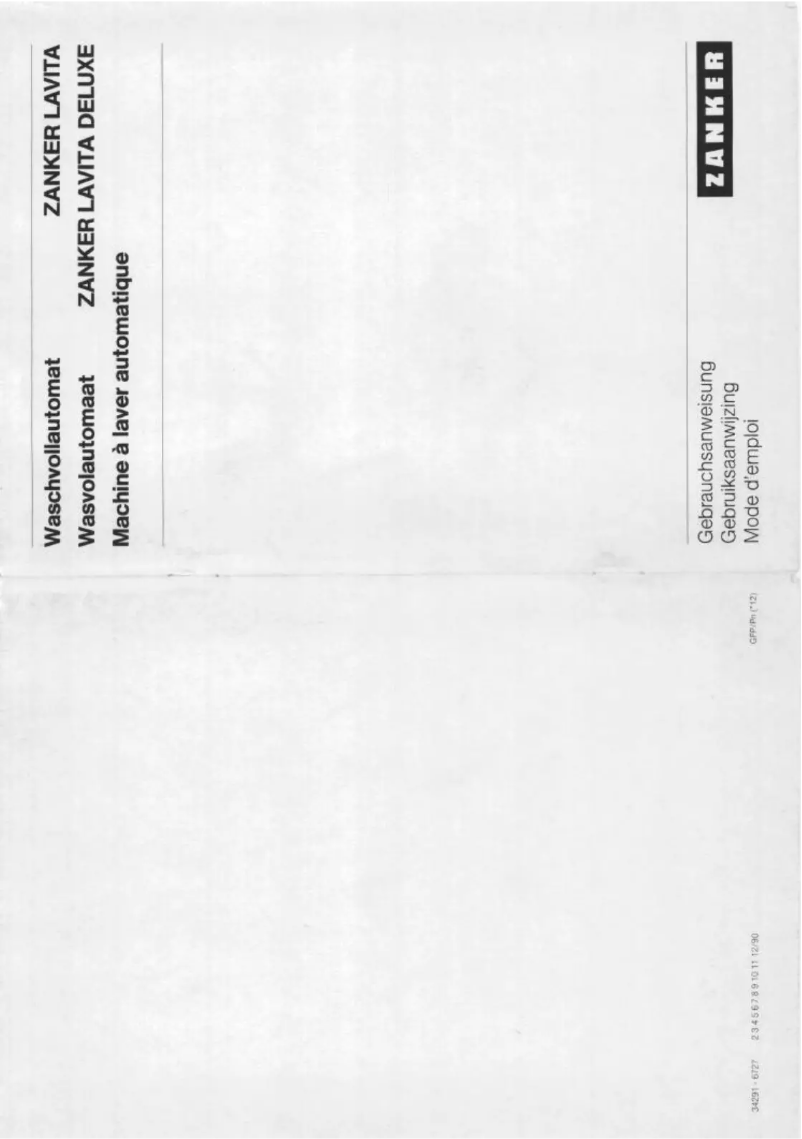 Página 1 del manual Manual de usuario Zanker Lavita Deluxe