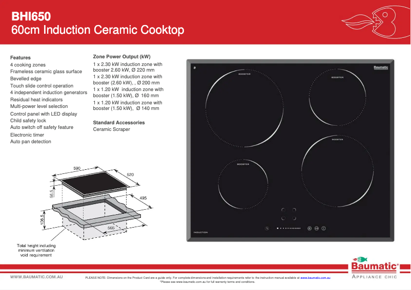 Page 1 de la notice Fiche technique Baumatic BHI650